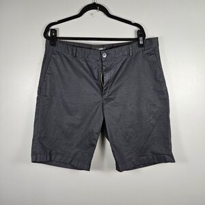Alfani Mens Flat Front Stretch Chino Shorts Black Size 38 Slash Pockets